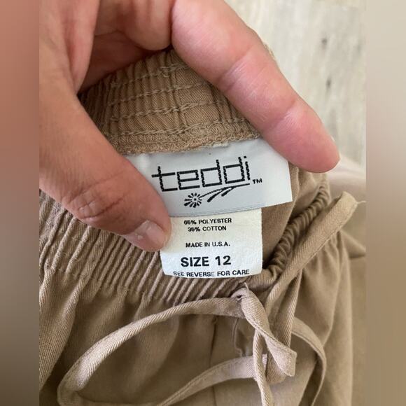 Teddi Khaki Women’s Chino Pants w/elastic waistband Size 12 - Picture 4 of 5